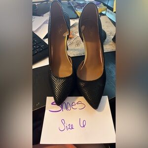 Black Textured Heels